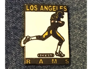 Pin de solapa de los Rams de Los Ángeles ~ Patrocinador de la NFL ~ 1989 ~ Charles Schwab ~ Fútbol americano - Imagen 1 de 3