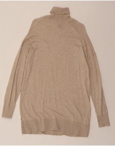 MASSIMO DUTTI Womens Oversized Roll Neck Jumper Sweater UK 14 Medium Beige AQ05 - Picture 1 of 3