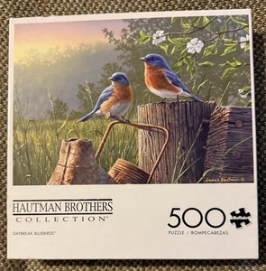 500 Piece Puzzle "Daybreak Bluebirds" 079346332168 * 21.25in x 15in * BRAND NEW - Picture 1 of 7