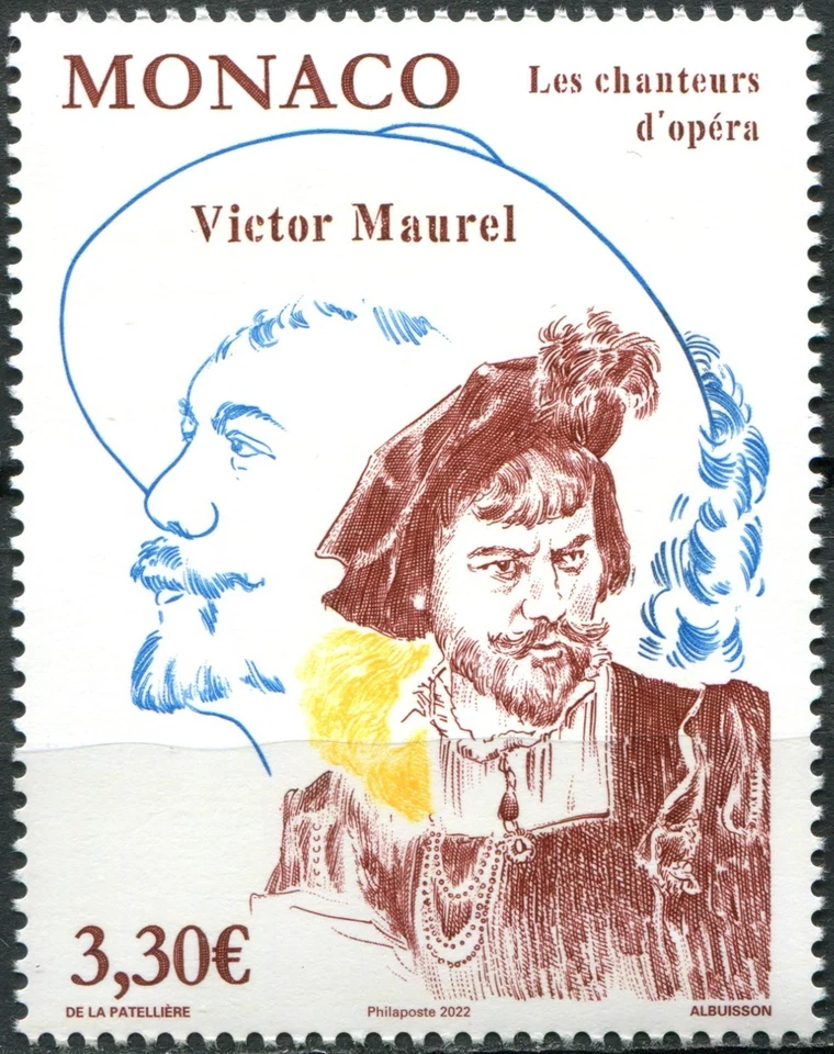 Monaco 2022. Opera Singers. Victor Maurel (MNH OG **) Stamp - Image 1 of 1