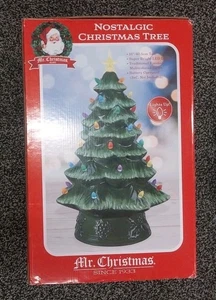 Mr. Christmas 16" LED Retro Nostalgischer Keramik beleuchteter grüner Weihnachtsbaum - Bild 1 von 4