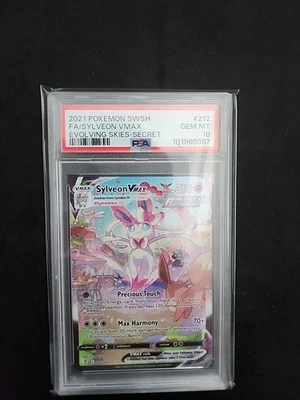 Sylveon VMAX 212/203 Alt Art SWSH07 Evolving Skies PSA 10 gemas como nuevo Foto 1 de 2