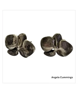 Angela Cummings Studios Rare Sculptural Orchids Earrings Sterling Silver - Picture 1 of 7
