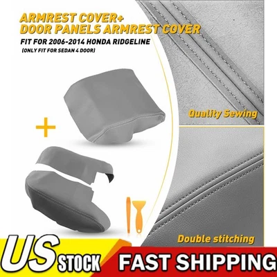Gray Door Panel Center Console Lid Armrest Cover For 2006-2014 Honda Ridgeline Foto 1 de 4