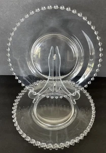 Imperial Glass Candlewick Dinner Plates 10.5” Diameter Set Of 4 Beautiful Clean - Picture 1 of 7