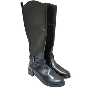 Bandolino Women Jiman Buckled Harness Riding Boots Size US 6.5M Black Leather - Picture 1 of 7