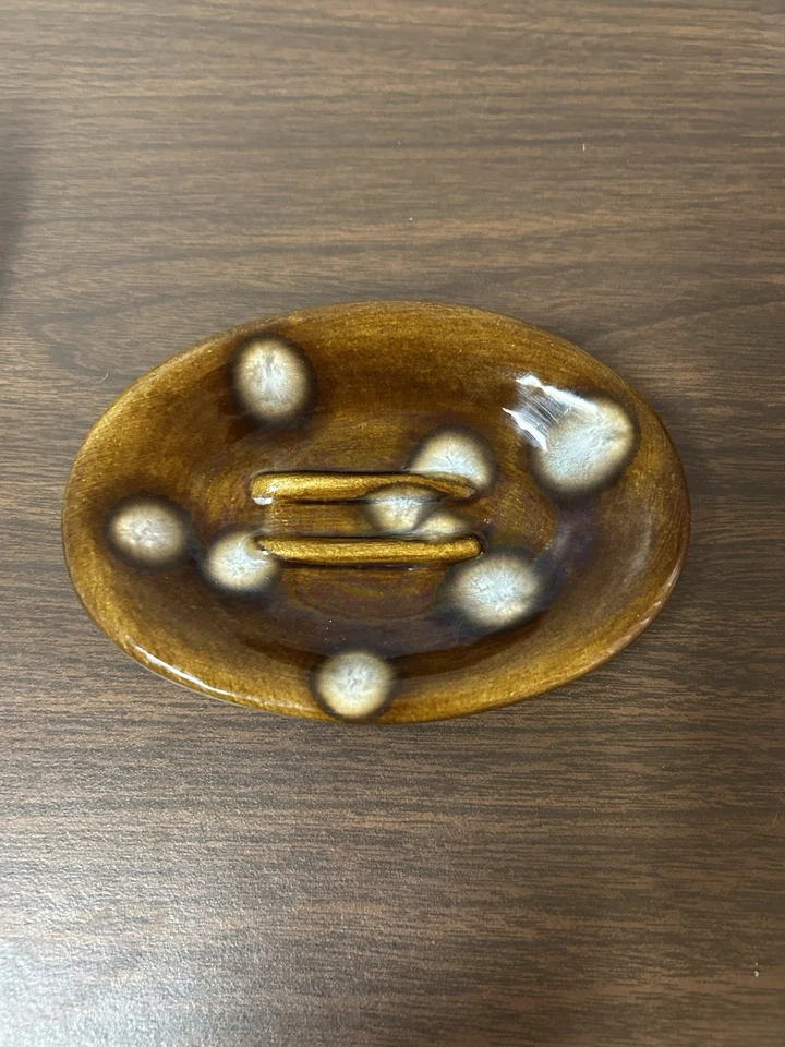 Hermosa jabonera cerámica hobby MCM de 5,25 X 3,75 pulgadas de colección Foto 1 de 4