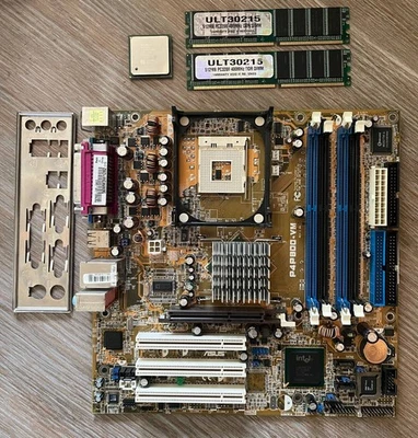 ASUS P4P800-VM Socket478 Motherboard + P4 3.0 GHz + 1GB RAM. TESTED. - Image 1 of 4