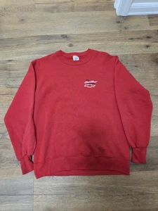 Vintage Jerzees Sweatshirt mit Rundhalsausschnitt Chevrolet Heart Beat Of America rot Medium - Bild 1 von 3