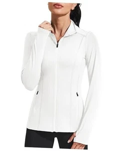 Women's Athletic Jackets Slim Fit Workout Jacket Full Zip Up Running Gym Yoga - Picture 1 of 6