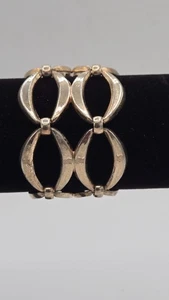 Bergere Double Oval Link Gold Tone Bulky Chain Bracelet 6" - Picture 1 of 5