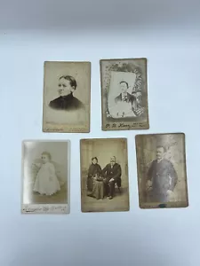 5 bonitas tarjetas de gabinete de la época victoriana - antepasados instantáneos. B28 - Imagen 1 de 7