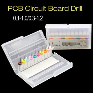 10-Tlg Mini Bohrer Hartmetallbohrer 0,1 - 1,2 Mm Set PCB SMT CNC Gravur Fräse - Bild 1 von 34