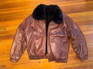 Vintage Overland Brown Bomber Jacket XL with Faux Fur Insert - Picture 1 of 3