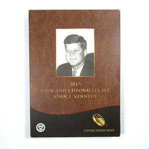 Juego de monedas y crónicas John F Kennedy 2015 certificado de autenticidad OGP nuevo sin abrir compras sin sentido - Imagen 1 de 2