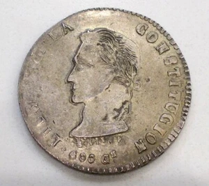 1861 BOLIVIA F.J 8 SOL SILVER COIN! ERROR! DOUBLE DIE/ STRIKE ERRORS! AMAZING!!! - Picture 1 of 4