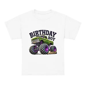 Monster Truck Birthday Boy Youth T-Shirt - Picture 1 of 11