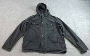 Oakley Mens Large Taildragger Hoodie Washout Distressed Black Jacket 411741 - Picture 1 of 14