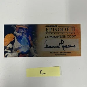 Star Wars Attack Of The Clones 3x7 Plakette signiert Temuera Morrison JSA Jango Fett - Bild 1 von 3