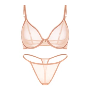 Ultra-thin Womens Bras Set Underwired Bra Lace Sissy Sexy Lingerie Lovers Briefs - Picture 1 of 17