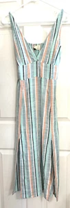 Roxy Athena Summer Sun Dress V-Neck Slits XS - Picture 1 of 8