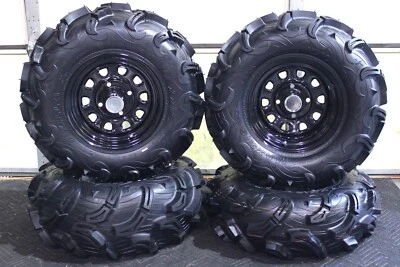 HONDA RANCHER 400 26" MAXXIS ZILLA ATV TIRE & ITP BLACK ATV WHEEL KIT SRAD - Image 1 of 4