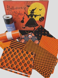 Caja de Halloween llena de tela de Halloween - Imagen 1 de 10