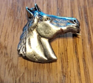 Horse Head Pin UNMARKED Sterling .925 Small Brooch 1" Cowgirl Horsewoman Gift - Picture 1 of 5
