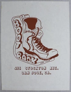 Vintage 1970s Boot Rack San Jose Calif Gay Leather Bar Screen Print Poster 24” - Picture 1 of 3
