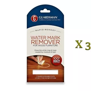 Guardsman Wood Ring & Mark Remover Cloth X 3 - Removes marks by liquids & Heat - Picture 1 of 3