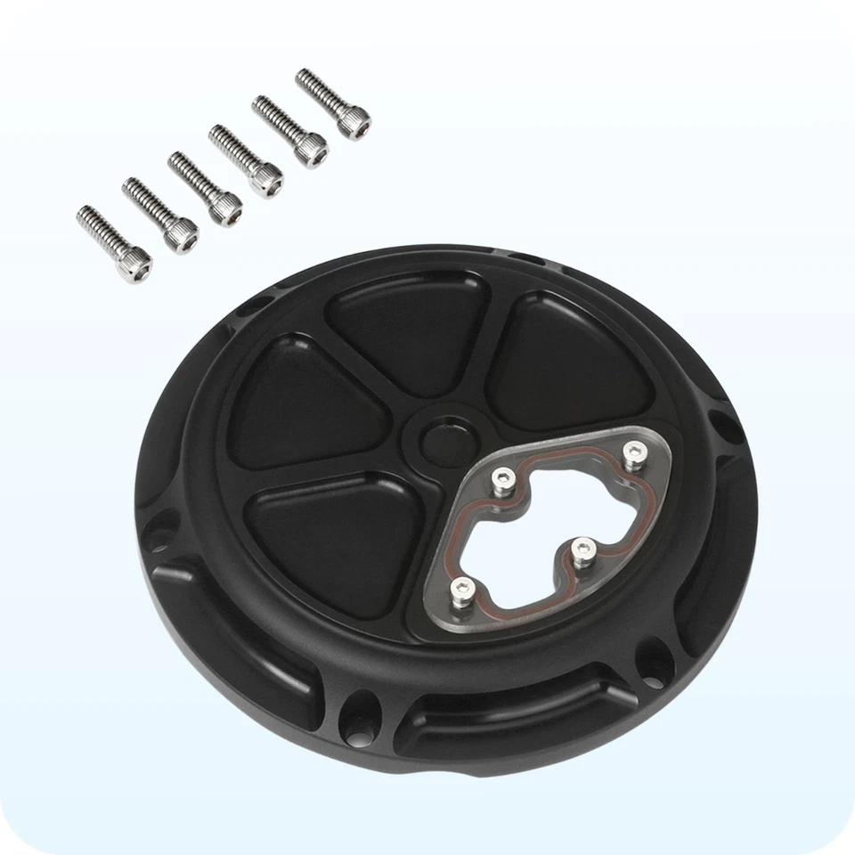 Black Clarity 6-Hole Derby Cover For Harley Sportster XL883/XL1200/IRON 883/XL Foto 1 de 4