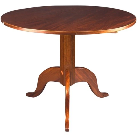 Q'Original Antique Round Biedermeier Folding Table, Um 1820 Mahogany Veneered Cover