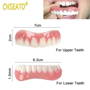 Smile Veneers Snap On falsche Zähne obere untere Zahnprothese gefälschte Zahnabdeckung - Bild 1 von 10