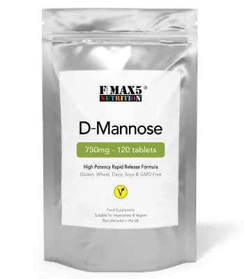 FORMULA MAX5 NUTRITION D-Mannose 750mg tablets - Supports Healthy Urinary Tract, Cystitis Relief, UTI