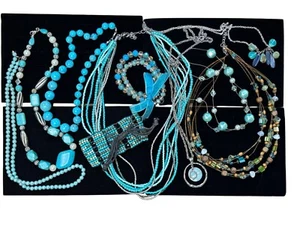 Turquoise & Beaded Necklace Lot With Bracelets & Layered Jewelry Collection - Picture 1 of 20