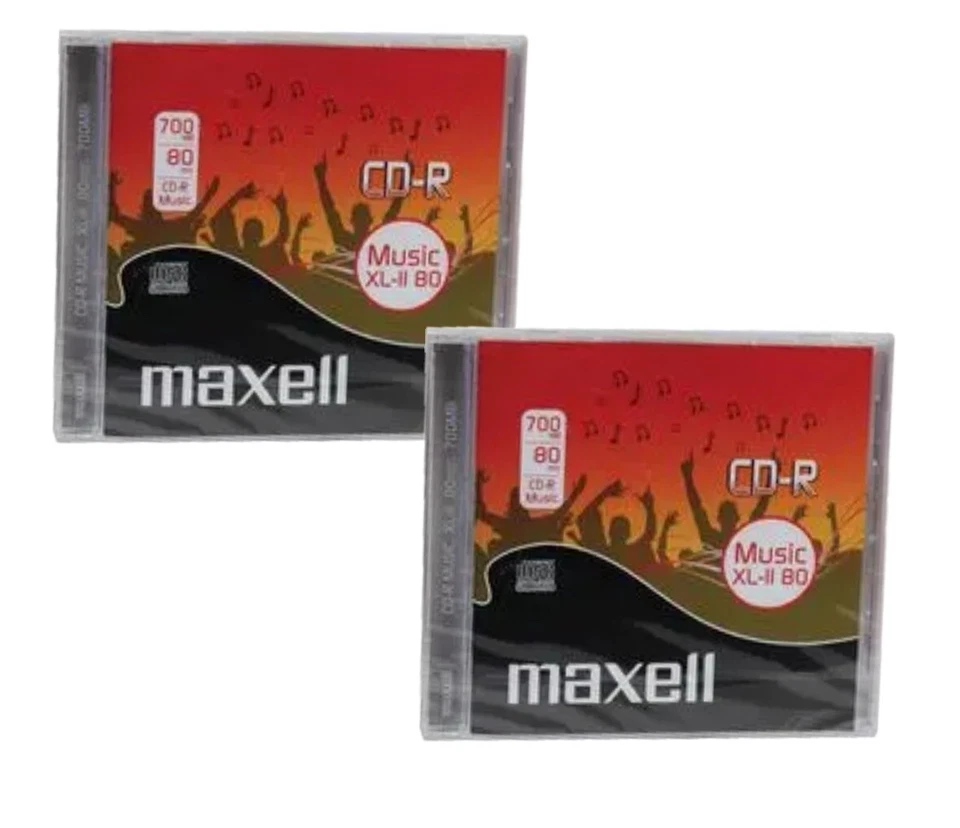 2 x Maxell CD-R 700MB Blank Audio CDR XL-II 80  Jewel Cased Audio Music CD's - Image 1 of 1