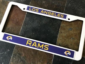 1 Los Angeles Rams - White Plastic License Frame - 2D Graphics - Picture 1 of 5