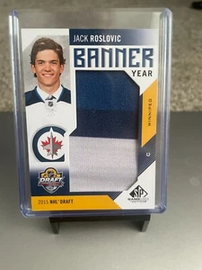 2017-18 SP gioco usato banner anno Jack Roslovic #BD15-JR 2015 NHL Draft 3 colori - Foto 1 di 2