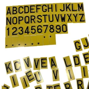 Vintage Buchstaben/Zahlen 1-3/4" doppelseitig Aluminium flach 3D Schatten römische Schrift - Bild 1 von 9