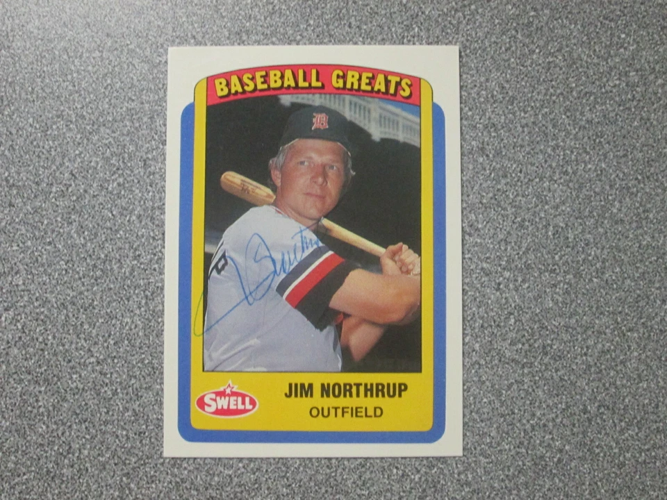1990 SWELL BASEBALL GREATS #78 JIM NORTHRUP SIGNED AUTOGRAPHED CARD - Image 1 of 1