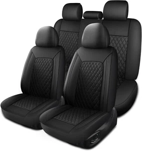 Leather Car Seat Covers,Breathable and Waterproof Seat Cover Full Set,PU Premi.. - Picture 1 of 9