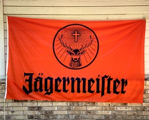 Striscione bandiera Jagermeister circa 5'x8' barra stoffa mancava arancione croce cervo - Foto 1 di 15