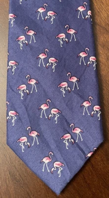 Corbata de cuello Express azul estampado de flamenco para hombre Foto 1 de 4