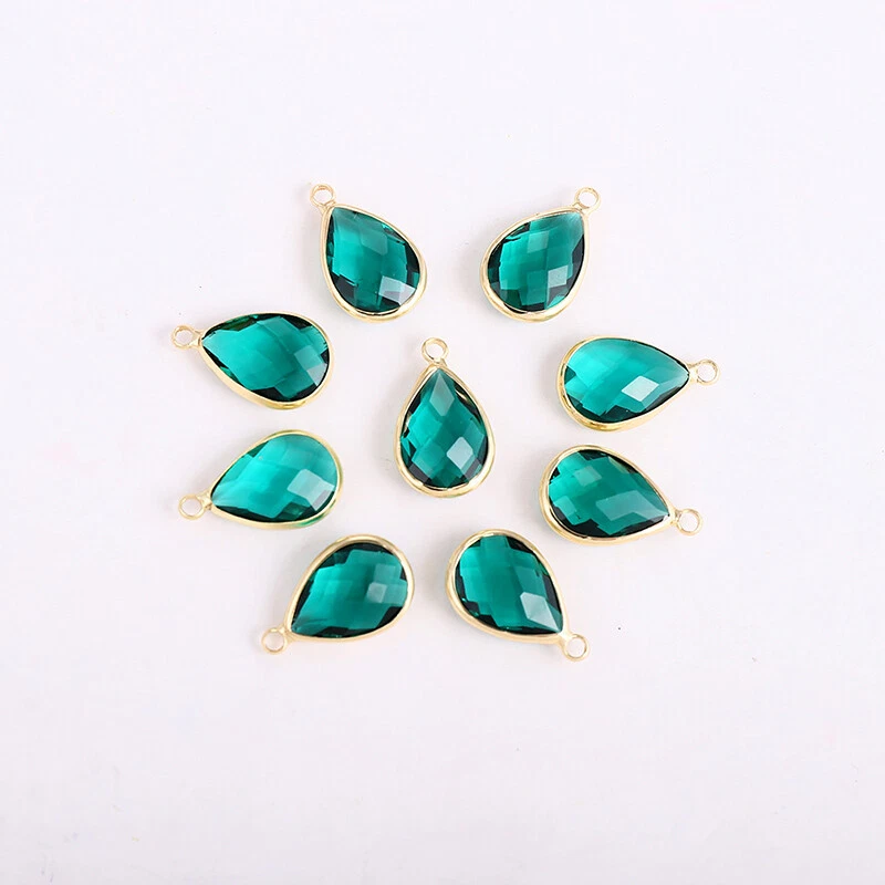 Pendientes pulsera colgante con conector de gotas de cristal de 10 piezas hágalo usted mismo Foto 1 de 4