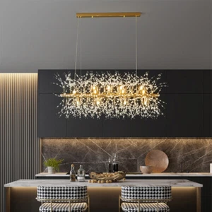 Gold Dining Room Pendant Light Kitchen Pendant Lights Crystal Home Pendant Light - Picture 1 of 8
