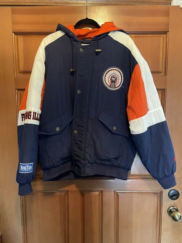 ILLINOIS FIGHTING ILLINI BIG 10 Conference VINTAGE Coat jacket CHIEF ILLINIWEK Cover