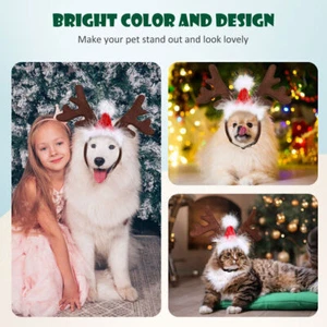Weihnachten Haustier Stirnband, Hund Katze Rentier Geweih Weihnachtskostüm Elch - Bild 1 von 10
