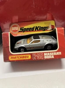 MATCHBOX SPEED KINGS MASERATI BORA K-56 UNPUNCHED CARD VINTAGE - Picture 1 of 2