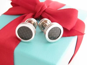 Tiffany & Co Silber Paloma Picasso Carbon Manschettenknöpfe Cuff Links Link - Bild 1 von 7