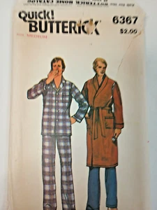 Butterick 6367 Pattern Men's Pajamas and Robe Size M Envelope Damage - Picture 1 of 7